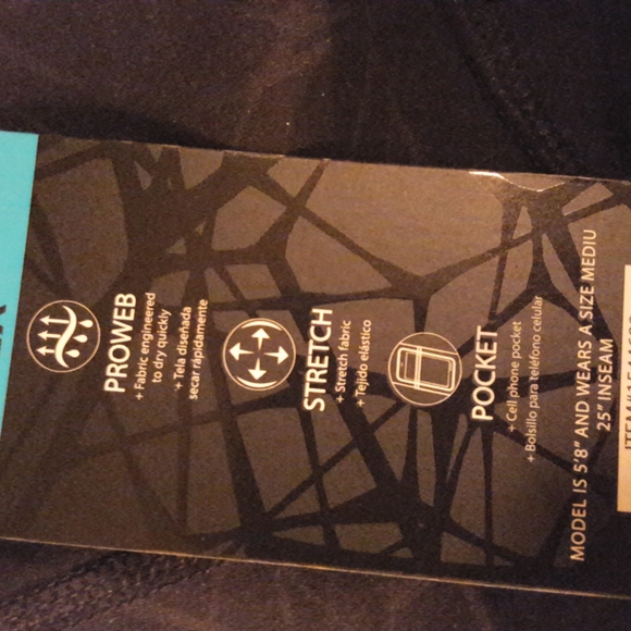 See Other Listing For This Item.NWT SPYDER active leggings, black print, pockets - Picture 6 of 11